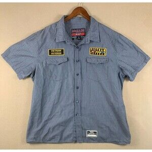 K&S Unique Brigade Mens Shirt XL Short Sleeve Button Up Markmans Vietnam Veteran